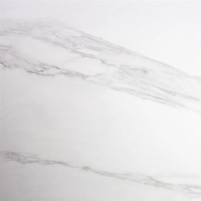 Ovale Eettafel Walnoot En Wit Marmer - 200 X 90cm.