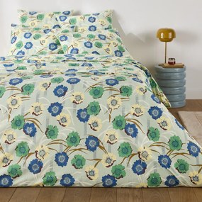 Kussensloop in perkalkatoen, bloemenprint, MOWAN