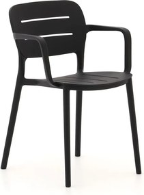 Dining tuinstoel | Forza  Pazzia | Kunststof | Zwart | Stapelbaar | Kees Smit Tuinmeubelen