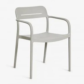 Stapelbare Set Van 4 Tuinstoelen Met Armleuningen Van Polypropyleen Graneli Groen – Khaki - Sklum