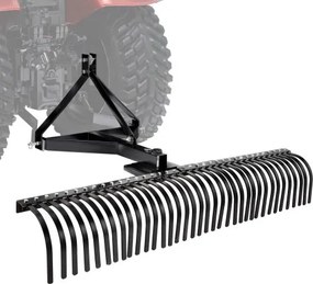 VEVOR Verticuteermachine, 1830 mm werkbreedte, gazontractorhark met 36 robuuste stalen tanden, tractorcompatibele tuinhark met driepuntsophanging, gazonbeluchter, ideaal voor bodembewerking en gazonverzorging
