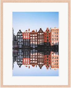 Ingelijste digitale print Houses Reflections At Night