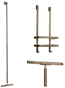 Saniclear Antique douche accessoiresset met wissers en shampoohouder verouderd messing