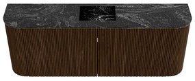 Mondiaz Joya DLux 115cm toiletmeubel ronding links/rechts walnut met wastafel faye midden 1 kraangat lava