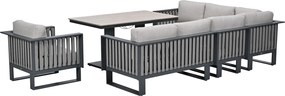 Garden Impressions Gabon - Brugge lounge dining set 6-delig - donker grijs