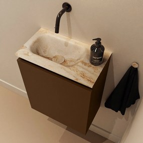 Mondiaz Ture DLux toiletmeubel 40cm rust met wastafel frappe links zonder kraangat