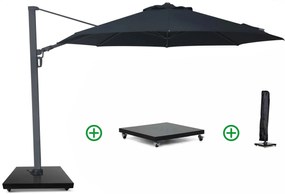 Zweefparasol 3.5m S2 Excellent (incl. voet + hoes) Grijs-antraciet Camello Luna