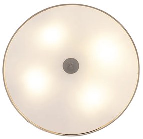 Landelijke plafondlamp beige 50 cm - Drum