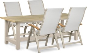 Tuinset 4 personen 200 cm Aluminium Taupe Presto Tarenta/San