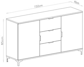 Kast LANA 04 Eiken Artisan - STAANDE 2-DEURS KAST MET LADEN