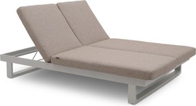 Lifestyle Garden Furniture Massimo Ligbed Met Kussen Wit/sandy Aluminium Wit