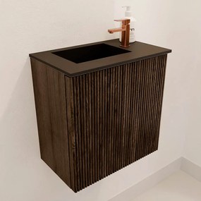 Mondiaz Joya 40cm toiletmeubel walnut met wastafel faye links 1 kraangat urban