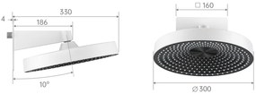 Saniclear Evolution hoofddouche 30cm met wandbevestiging geborsteld koper