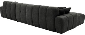 Goossens Excellent Bank Kubus - 30 X 30 Cm Stiksel zwart, stof, 1,5-zits, modern design met chaise longue links