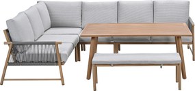 Garden Impressions Hannie lounge dining set 5-delig - light teak look