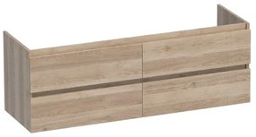 BRAUER Solution Wastafelonderkast - 140x46x50cm - 4 softclose greeploze lades - 2 sifonuitsparing - MFC - legno calore 1886