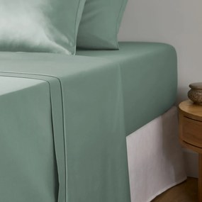 Effen katoenen satijnen laken, 153 draden, Opale