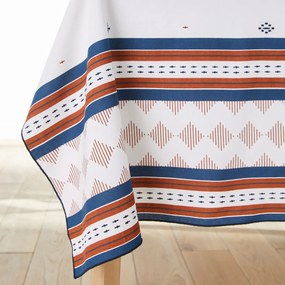 Tafellaken in katoen, bedrukt en geborduurd, Maliau