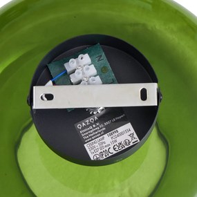 Retro plafondlamp zwart met groen glas - Bizle