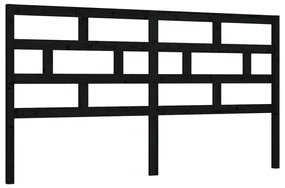vidaXL Hoofdbord 186x4x100 cm massief grenenhout zwart