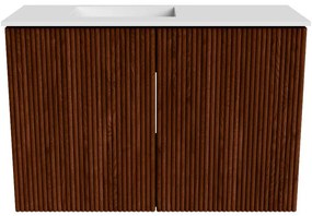 Mondiaz Joya 60cm toiletmeubel ruby met wastafel faye links zonder kraangat talc