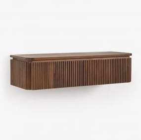 Consolesideboard Aan De Muur 80x30 Cm Van Acaciahout Biljandi Donker Acaciabruin - Sklum