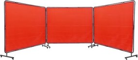 VEVOR Lasscherm met frame, 6' x 8' 3-delige lasschermen, vlamvertragend vinyl lasscherm op 12 zwenkwielen (6 vergrendelbaar), verplaatsbaar en professioneel voor werkplaats, Ro