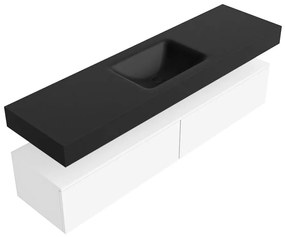 Zaro Alan badmeubel 170cm talc 2 lades met vrijhangende wastafel cloud midden 1 kraangat urban