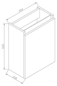 Lambini Designs Orion houten eiken toiletkast rechts