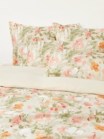 Katoensatijnen dekbedovertrek Anthea met bloemenpatroon