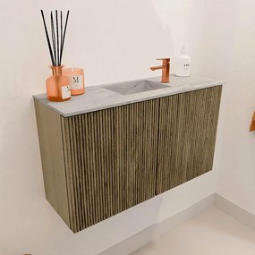 Mondiaz Joya DLux 70cm toiletmeubel dusk met wastafel faye midden 1 kraangat glace