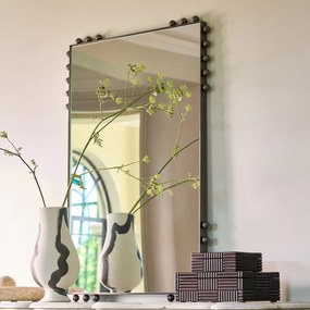 Marmeren spiegel, afwerking nikkel lak, H96 cm, Arama