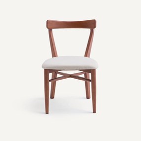 Set van 2 stoelen van eikenhout en katoen/linnen Bree