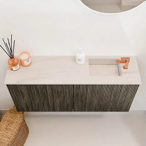 Mondiaz Joya DLux 90cm toiletmeubel shadow met wastafel faye rechts 1 kraangat meli