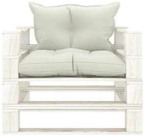 vidaXL Tuinbank met beige kussens pallet hout