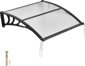 VEVOR Afdak voor Voordeur 965x1017 mm, Aanbouwluifel, Aanbouwluifel met Afwatering &amp; ABS-beugel, Bescherming tegen Regen, Sneeuw &amp; Zon, Polycarbonaat Deurluifel voor Veranda &amp; Terras, Bruin