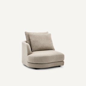 Halve bank links, afgerond, modulair, van tweed, TIBERIO