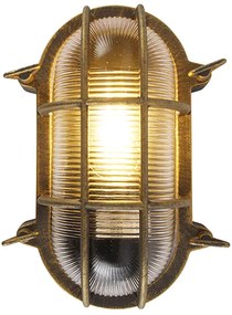 Wand en plafondlamp goud/messing ovaal IP44 - Noutica