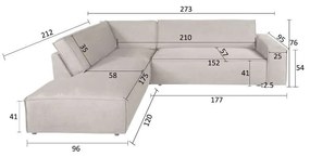 Hoekbank - Marken - links - Bjorn grof geweven beige 24