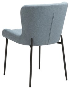 Dan-Form Glam Luxe Eetkamerstoel Boucle Blauw En Antique Pewter