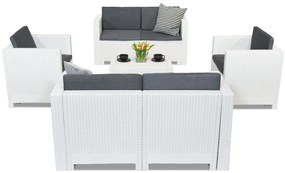 Kunststof rotan meubelset Colorado Coffee 6 wit Bica