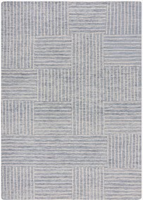Handgetuft hoog-laag wollen vloerkleed Abstract Check