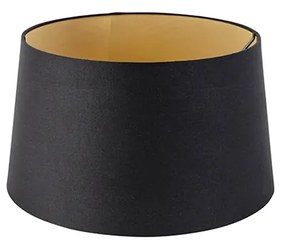 Stoffen Katoenen lampenkap zwart 35/30/20 met gouden binnenkant Modern rond