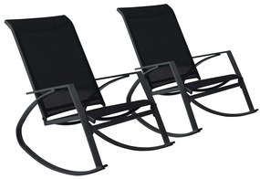 vidaXL Tuinschommelstoelen 2 st textileen zwart