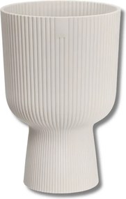 Elho Vibes Fold Coupe 30 Bloempot - Ø 29.5 x H 44.7 cm - Linnen wit - Gerecycled Plastic