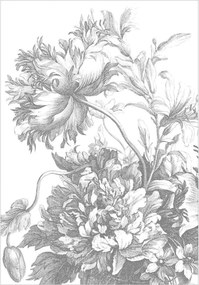 Behang Engraved Flowers