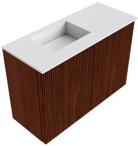 Mondiaz Joya 60cm toiletmeubel ruby met wastafel faye links zonder kraangat talc