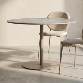Ronde Eettafel Met Marmerlook - 110 X 110cm.