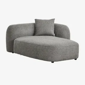 Rechter Chaise Longue Module Voor Modulaire Bank In Coco Chenille Granietgrijs Dik Chenille - Sklum