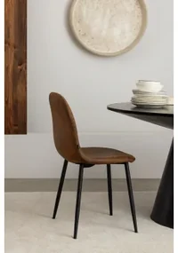 2-pack Eetkamerstoelen In Kunstleer Glamm Koffie Vintage & Zwart - Sklum